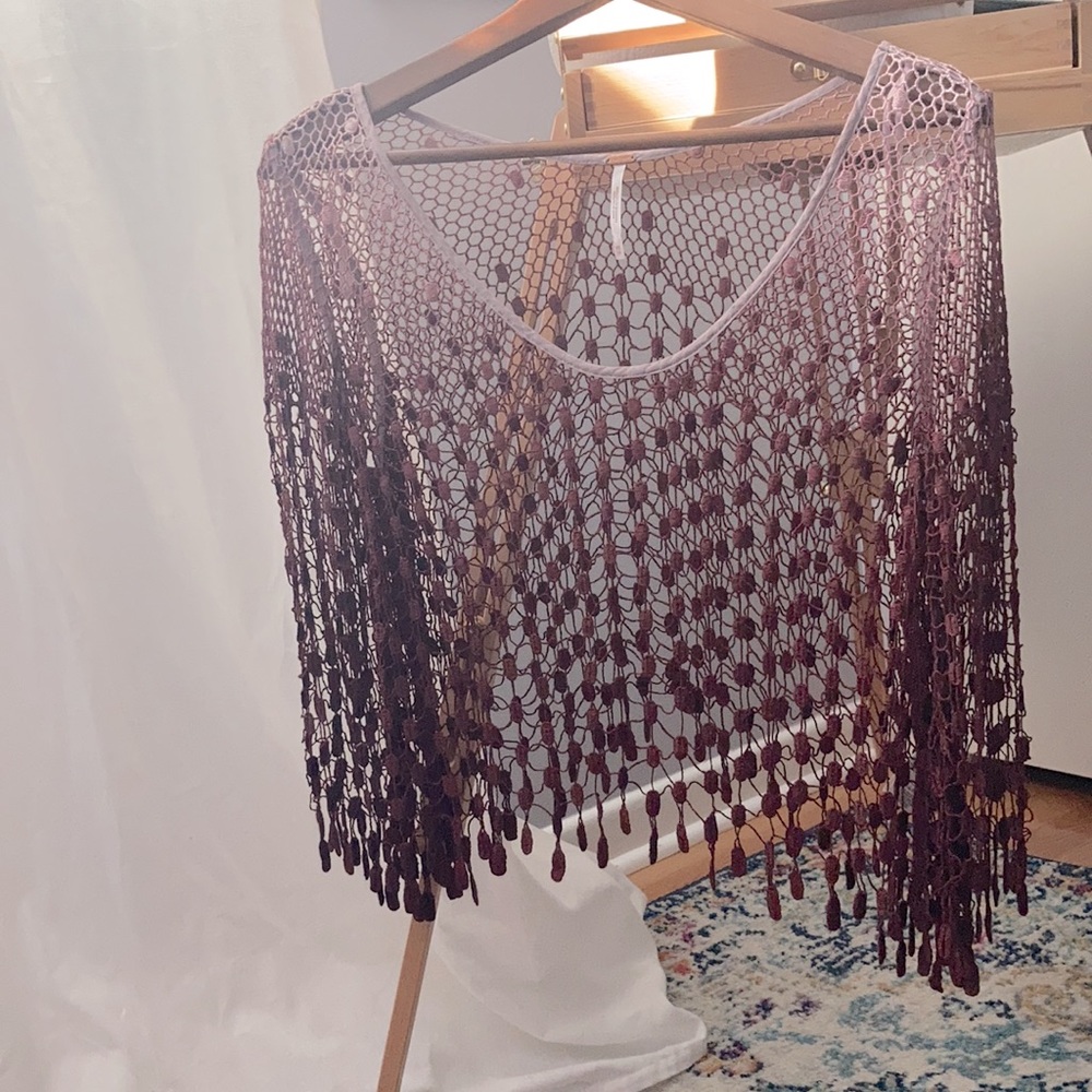 Free People, XS ombré crocheted top